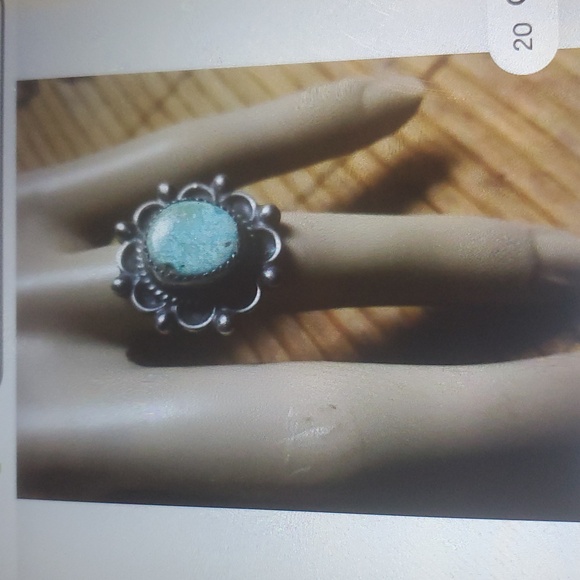 Native American Turquoise Ring Size 7 Natural Stone - Picture 2 of 3